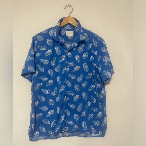 Lucky Brand GUC Saturday Stretch novelty pineapple sprint relaxed fit top size L - Picture 1 of 5